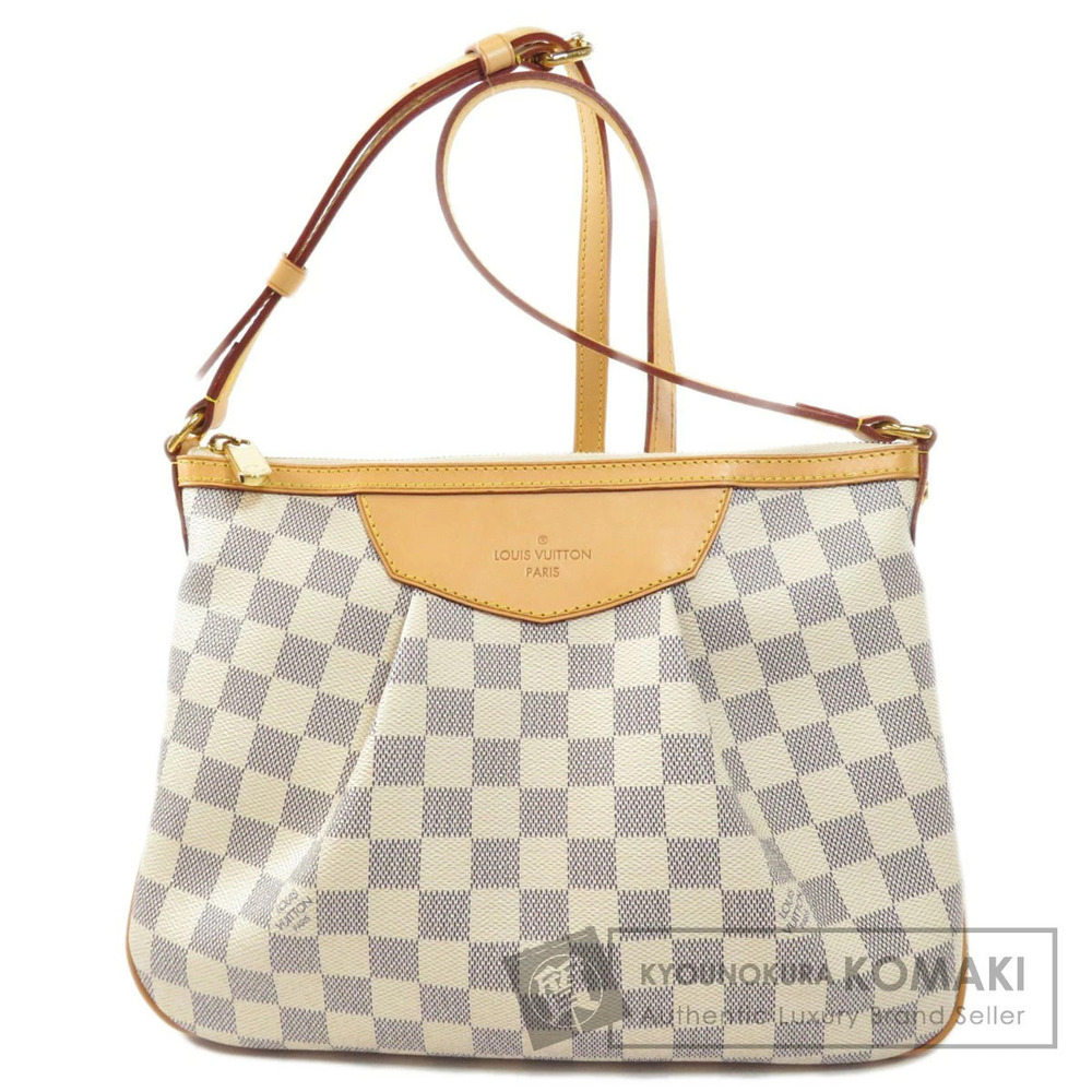 Louis Vuitton Siracusa Damier Azur White Shoulder Bag Canvas